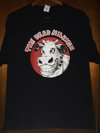 The Dead Milkmen - Dead Cow Lic Oop Rare Black T - Shirt - Large