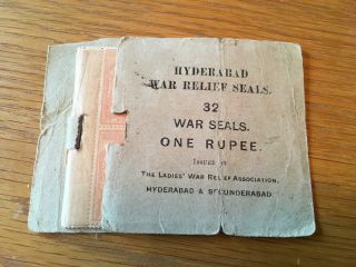 Very Rare Set Of “hyderabad War Relief Seals” Stamp Booklet.  Complete.  Look