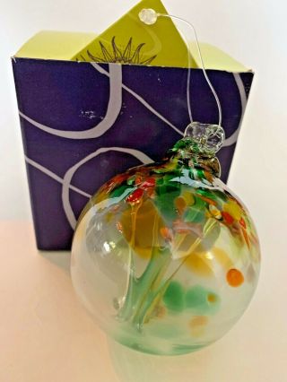 Kitras Art Glass 3 " Ball Ornament - Tree Of Prosperity