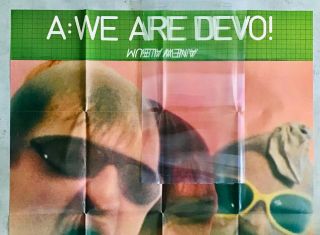 Devo: 1978 Folded Uk Promo Poster For Q: Are We Not Men? Lp
