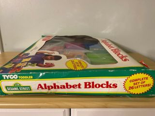 VTG 1996 Complete Plastic Alphabet Blocks Letters Sesame Street Tyco 3