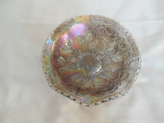 Imperial Luster Rose Blue/gray Carnival Glass Bowl 5 "