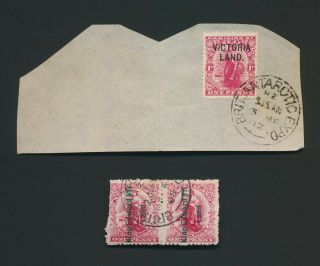 British Antarctic Expedition Stamp 1912 Victoria Land Piece 3 March & Kevii Land