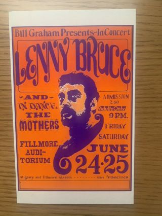 Fillmore Handbill/pc Bg - 13 - Rpc - J Lenny Bruce,  Mothers