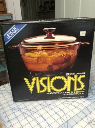Visions Rangetop Cookware By Corning - 5qt.  Covered Saucepot -