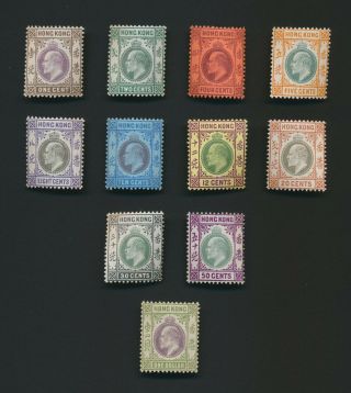 Hong Kong Stamps 1903 Kevii Wmk Ca Short Set To $1 Sg 62/72 Og,  Mvlh & Mh
