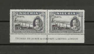 Nigeria 1936 Sg 44 Mnh Pair Cat £180