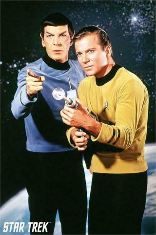 Star Trek William Shatner Leonard Nimoy Dr.  Spock And Captain Kirk Poster 24x36