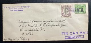 1930 Niuafoou Tonga Toga Tin Can Canoe Mail Cover To Usa Eclipse Expedition
