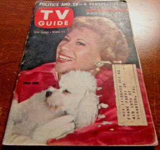 Vintage - Tv Guide Oct 1st 1960 - Dinah Shore - Very Good