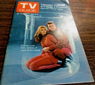 Vintage - Tv Guide Jan 25th 1969 - Gary Conway - Land Of The Giants - Very Gd