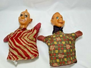 Vintage Howdy Doody & Clarabell Hand Puppets Vinyl Head Cloth Body Tv Character