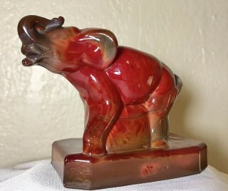 Vintage 1984 Marked Boyd Art Glass Zack The Elephant Figurine Bermuda Slag Red