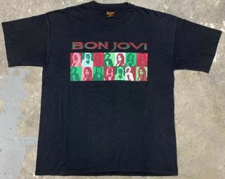 Bon Jovi Christmas 94 Brockum Vintage Band Tee Single Stitch Xxl 80s 90s Retro