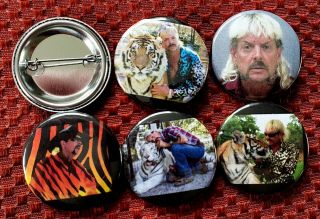 6 Tiger King pinback buttons Joe Exotic Lion cat 1 - 1/2 