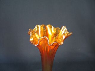 Amber Carnival Glass Vase 12 - 1/2 