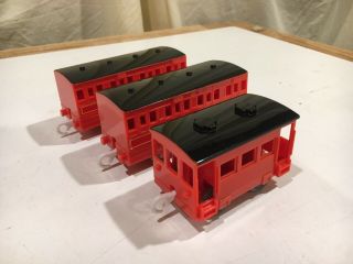 Set Of 3 Red Express Coaches T9056 For Thomas And Friends Trackmaster
