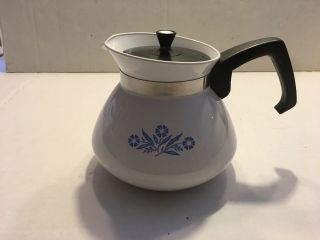 Corning Ware P - 104 Blue Cornflower 6 Cup Tea Pot W/ Plastic Lid