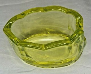 Uranium Fenton Glass Mule Shoe Spoon Holder Rest Pale Green Rare Vintage Heavy