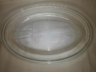 Vintage Pyrex Ovenware Clear Glass Oval Shallow Baking Dish 13.  5 " X 9.  5 ",  Usa
