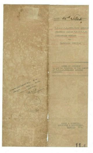 Malaya Document 27 Oct 1941 - with Japanese Occupation Stamps 2