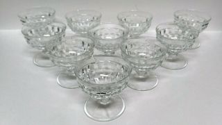 Set Of 10 American Clear By Fostoria Low Sherbet / Champagne Glasses 3.  25 "