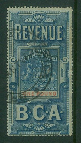 Bca / Nyasaland - 1891 £1 Large Revenue - Fine (es767)