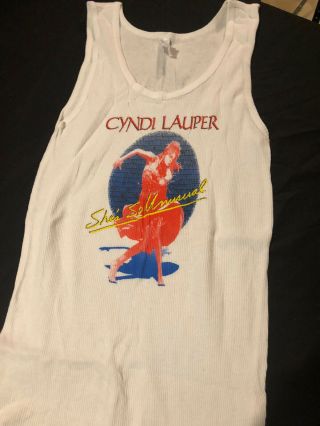 Cyndi Lauper She’s So Unusual Tour Tank Shirt White Unisex Medium