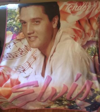 Elvis Presley Love Me Tender Throw Blanket & 2 Elvis Plates