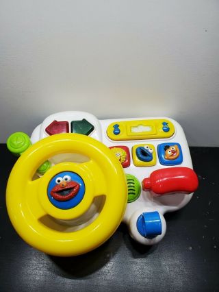 Vintage Tyco Sesame Street Elmo Steering Wheel Driving Toy 1997 Lights & Sounds