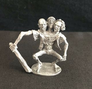 Pewter Three 3 Stooges Troll Moe Larry Curly Ral Partha Silver Figurine Statue Q