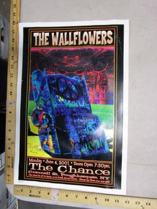 2001 Rock Roll Concert Poster The Wallflowers Fgx S/n Le 200 Peace Sign