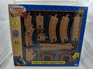 Thomas And Friends Wooden Railway 5 - In - 1 Track Layout Pack Opened