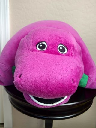 Barney Purple Green Dinosaur Pillow Pet Plush Stuffed Animal 20 "