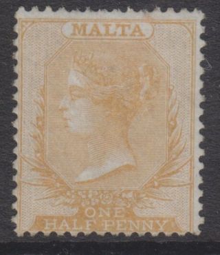 Malta - 1863,  1/2d Pale Buff - No Wmk - Perf 14 - M/m - Sg 3 Or 3a (cat.  £850)