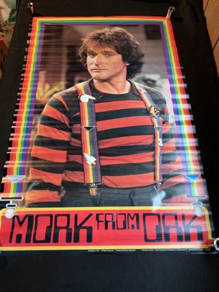 Mork From Ork Mork & Mindy Robin Williams 1979 Red Poster Rainbow