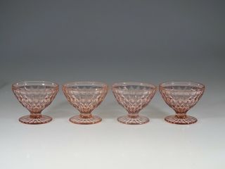 Set Of 4 Deco Jeannette Glass Company Pink Windsor Sherbet Dishes C.  1935
