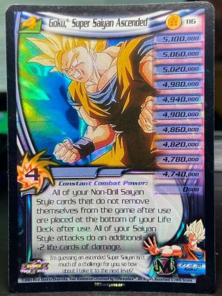 Dbz Ccg Goku Saiyan Ascended Lv4 Holo Foil Rare 116 Dragon Ball Z Buu Saga