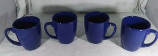 Set Of 4 Corelle Stoneware Mugs/cups [dark Blue]