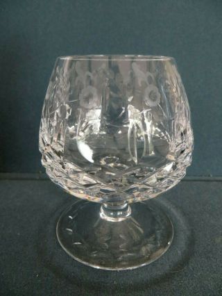 Rogaska Gallia Hand Crafted 26 Lead Crystal Etched Floral Brandy Snifter