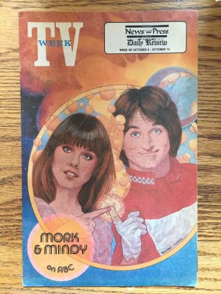 1978 Glendale / Burbank News Press Tv Week Guide Mork & Mindy