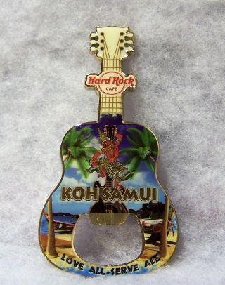 Hard Rock Cafe Kohsamui Thai Dancer Bottle Opener Guitar Magnet