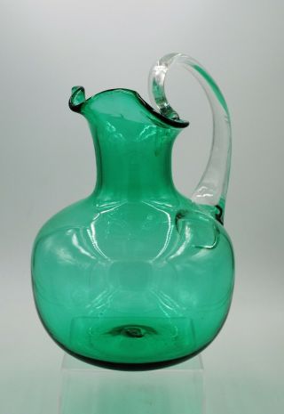 Vintage Blenko Hand Blown Glass Pitcher - 544 - Sea Green 3