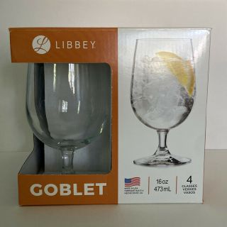 Wine Glass Goblet Set Libbey Glassware Cup Wine 16 Oz - 4 Pack