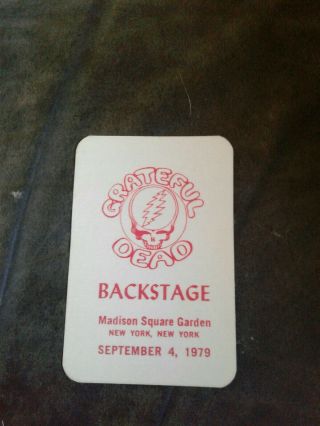 Grateful Dead Backstage Pass Madison Square Garden,  York,  Ny (9/4/1979