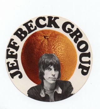 Jeff Beck Orange Album Promotional 3 " Sticker 1972