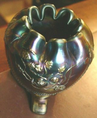 Carnival Glass Amerthyst Rose Footed Bowl