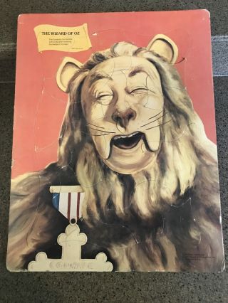 Vintage First Edition Wizard Of Oz Cowardly Lion Puzzle 1977 17x22