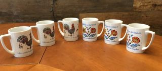 Berggren Swedish Coffee Mugs Set Of 6 Porcelain