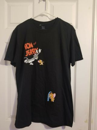 Tom And Jerry Mens T Shirt Size L Vintage Graphic On Front And Back